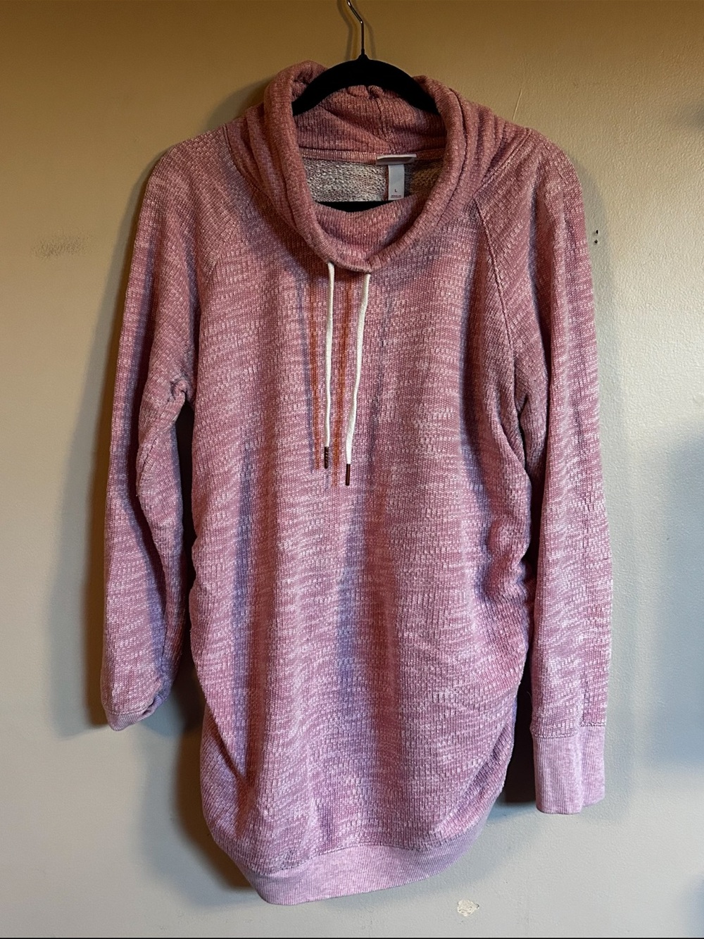Isabel Maternity Large Pink Cowl Neck Pullover Sweatshirt